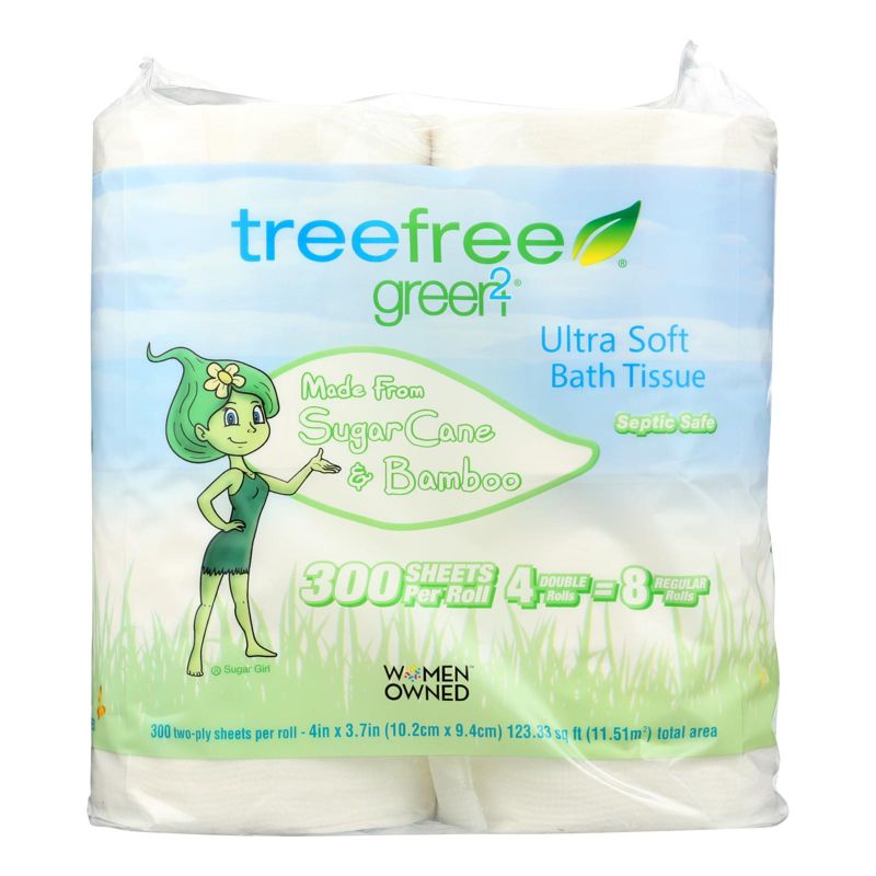 Treefree Green2 Bath Tissue, Ultra Soft - Case of 24 - 4 pks