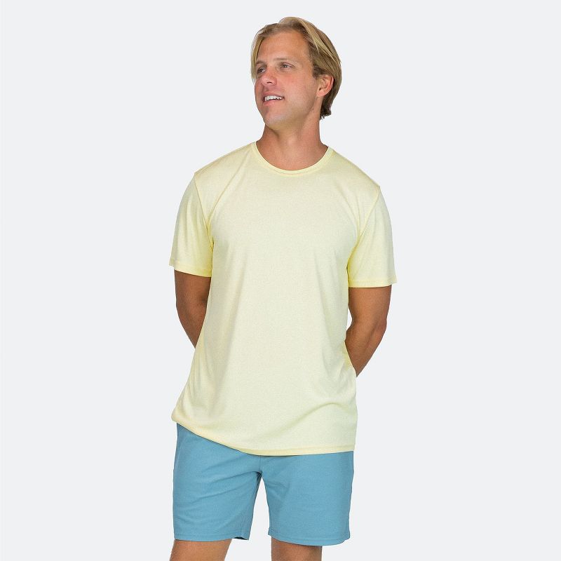 Vapor Apparel Men's UPF 50+ UV Sun Protection Solar Short Sleeve T-Shirt - Pale Yellow, Medium