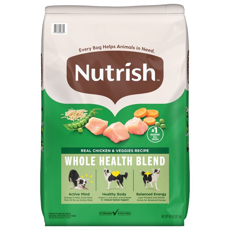 Nutrish Whole Health Blend Real Chicken and Vegetable Recipe Dry Dog Food - 40lbs