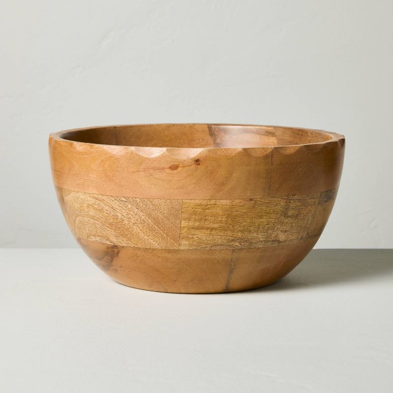 Medium Carved Edge Wood Bowl Mid Tone - Hearth & Hand™ with Magnolia