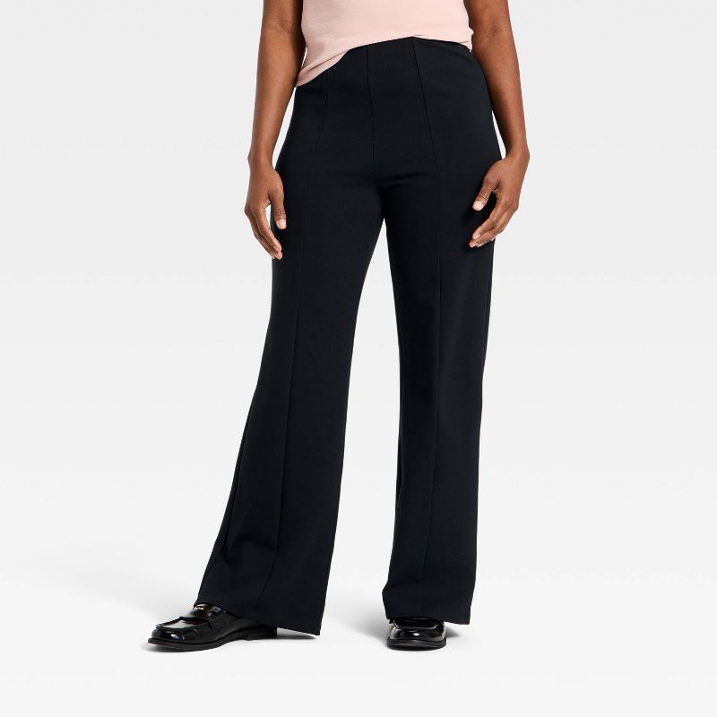 Women's High-Rise Ponte Pull-On Pants - A New Day™ Black XL