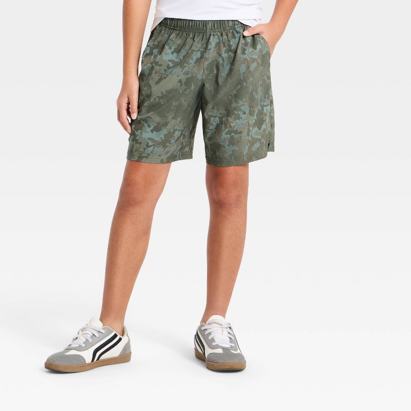 Boys' 'Above the Knee' Active Woven Shorts - All In Motion™ Olive Green XS