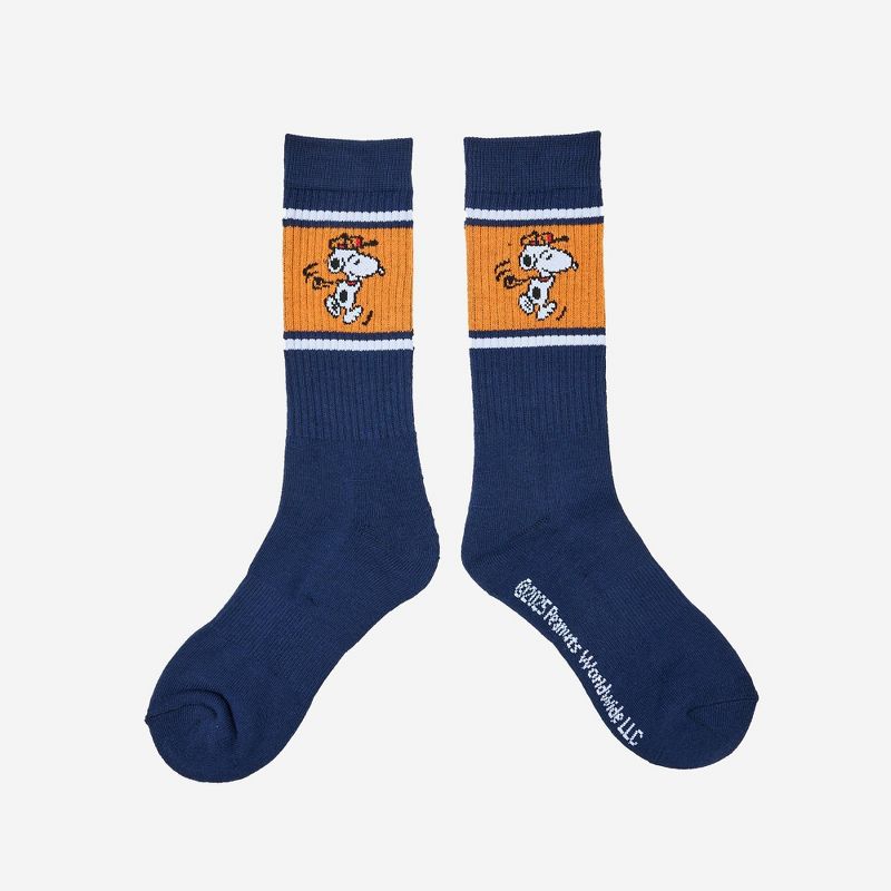 Men's Peanuts Snoopy Crew Athletic Socks - Navy Blue 6-12
