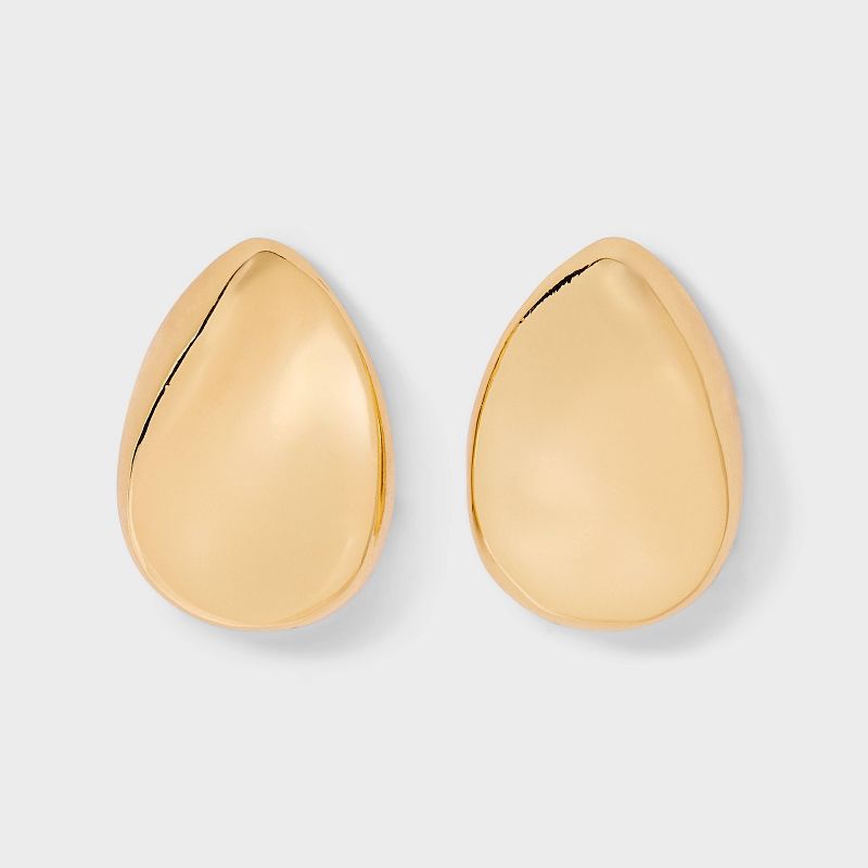 Smooth Pear Drop Earrings - A New Day™ Gold: Nickel-Free Metal, Post Closure, 1.5" Length