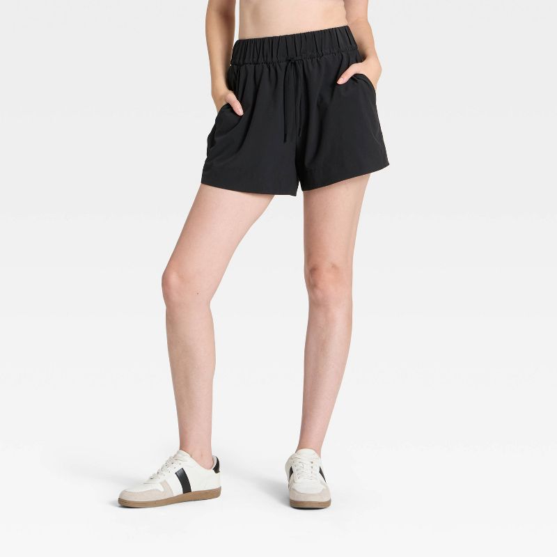 Women's Active Light High-Rise Wide Leg Shorts 3.5" - All In Motion™ Black XXL
