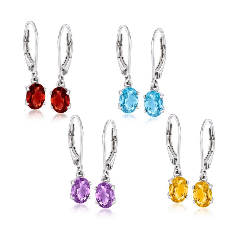 Ross-Simons 5.00 ct. t.w. Multi-Gemstone Jewelry Set: 4 Pairs Of Drop Earrings in Sterling Silver