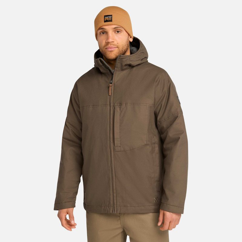 Timberland PRO Men's GritFlex Canvas Hooded Jacket, Dark Earth, XXX Large