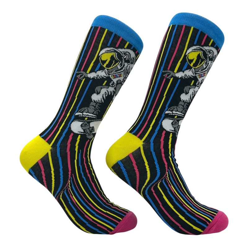 Crazy Dog Men's Astro Skater Socks Funny Sarcastic Space Graphic Novelty Footwear for Men