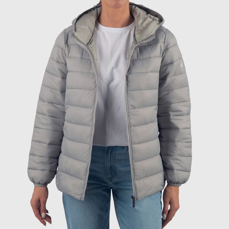 Alpine Swiss Eva Women’s Hooded Puffer Jacket | Lightweight Down Alternative Coat | Warm Water-Resistant Packable Winter Outerwear with Zip Pockets