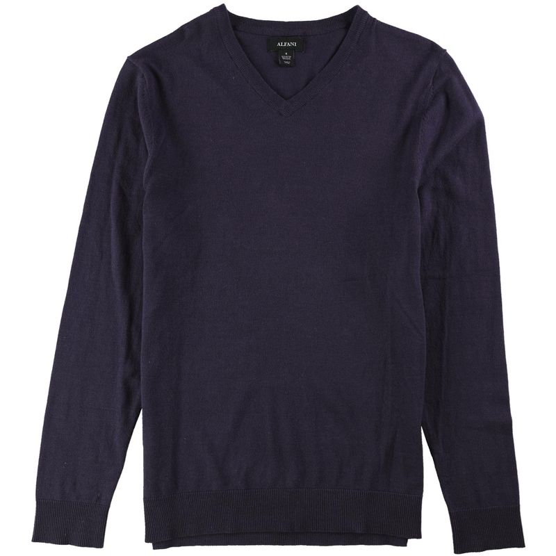 Alfani Mens V-Neck Pullover Sweater, rockyslate, Small