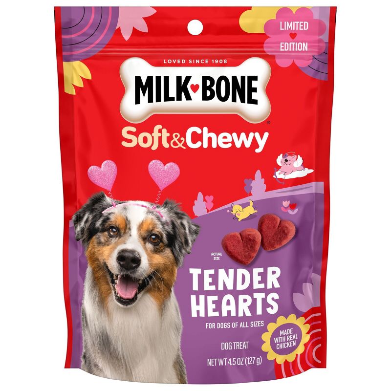Milk-Bone Soft & Chewy Heart Valentine Chicken Flavor Dog Treat - 4.5oz