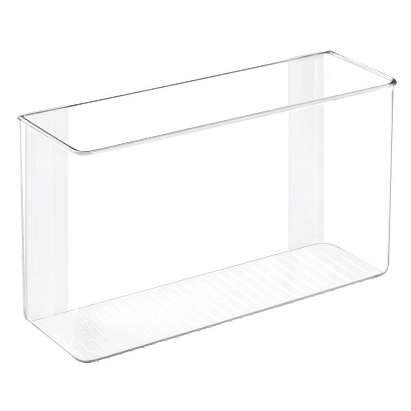 iDESIGN Plastic Wall Mount Organizer Rack Clear: Kitchen Cabinet Storage, Hand Wash, 11" W x 6.5" H x 3.5" D