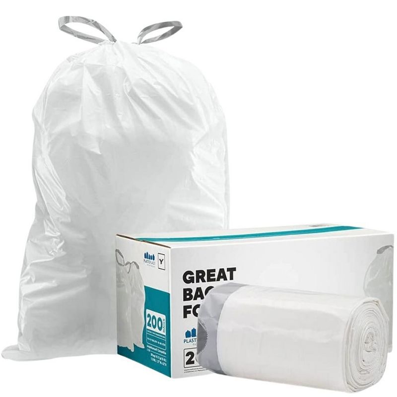 Plasticplace Trash Bags, Compatible with simplehuman Code Y White 30.4 Gallon, 28.75" x 39" (100 Count)