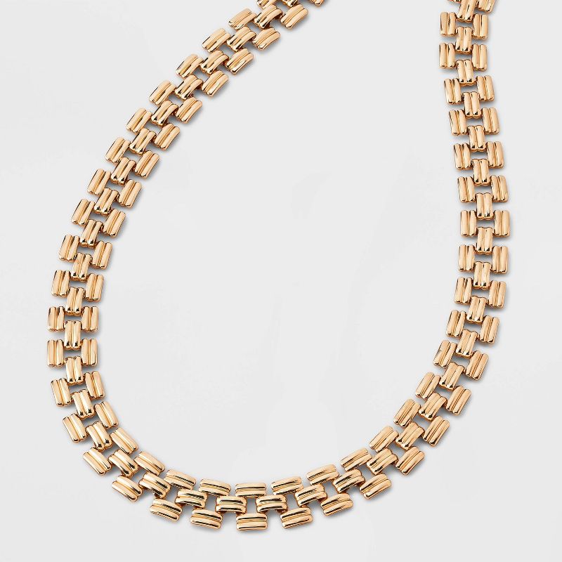 Watchband Chain Necklace - A New Day™ Gold
