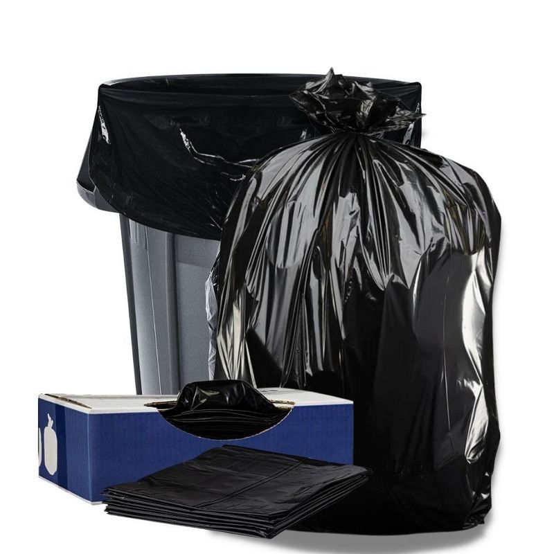 Plasticplace 20-30 Gallon Trash Bags, 1.2 Mil, Black, 30" x 36"(125 Count)