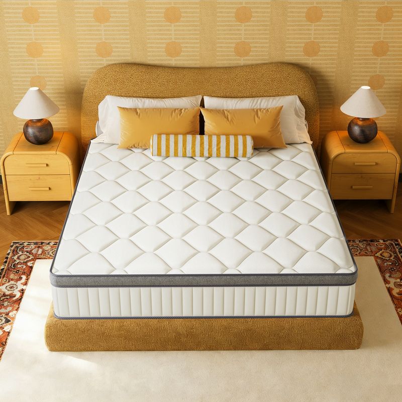 Swedrea Hybrid Mattress Medium 14 in. Bed-in-a-Box White, Queen