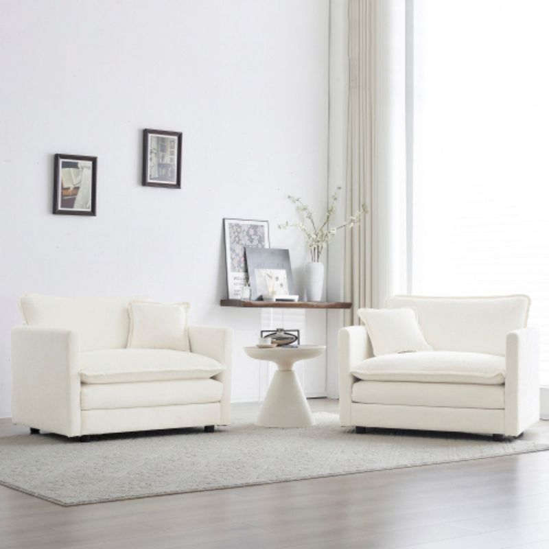 Luxury Twin Armchairs with Velvet Pillows - Contemporary Living Room Seating