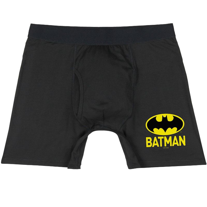 Intimo DC Comics Men's Batman Classic Logo Boxer Briefs Underwear Casual Lounge (X-Large) Black