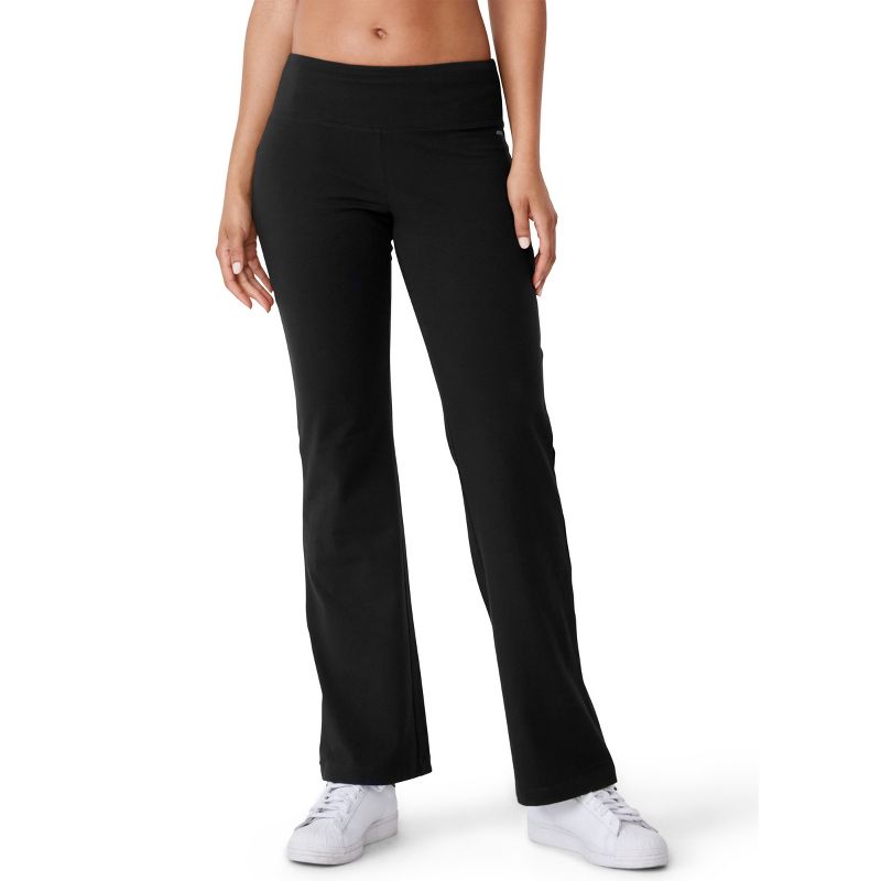 Jockey Women's Cotton Stretch Slim Bootleg Pant L Black