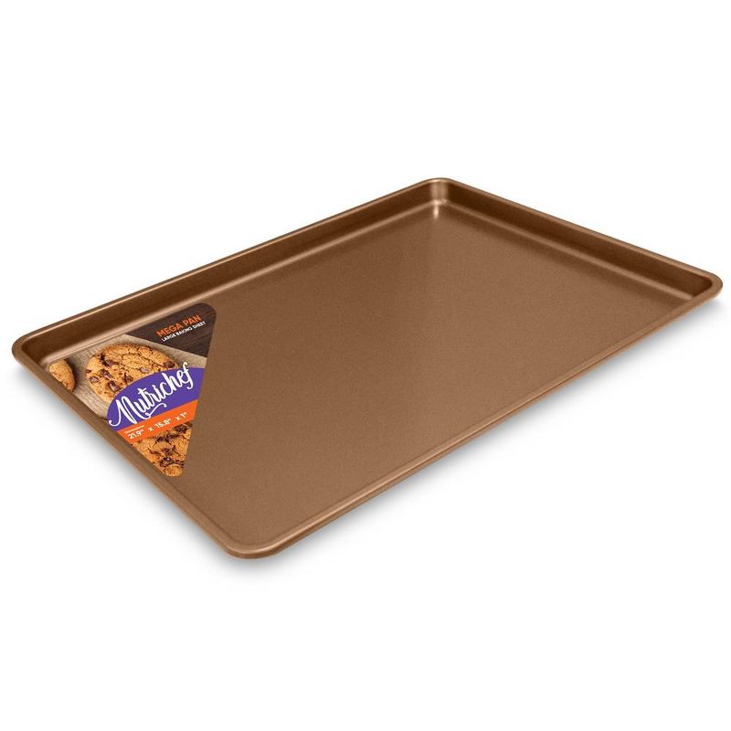 NutriChef Nonstick Cookie Sheet Baking Pan - Metal Oven Large Baking Tray, Professional Quality Non-Stick Mega Pan Bake Trays