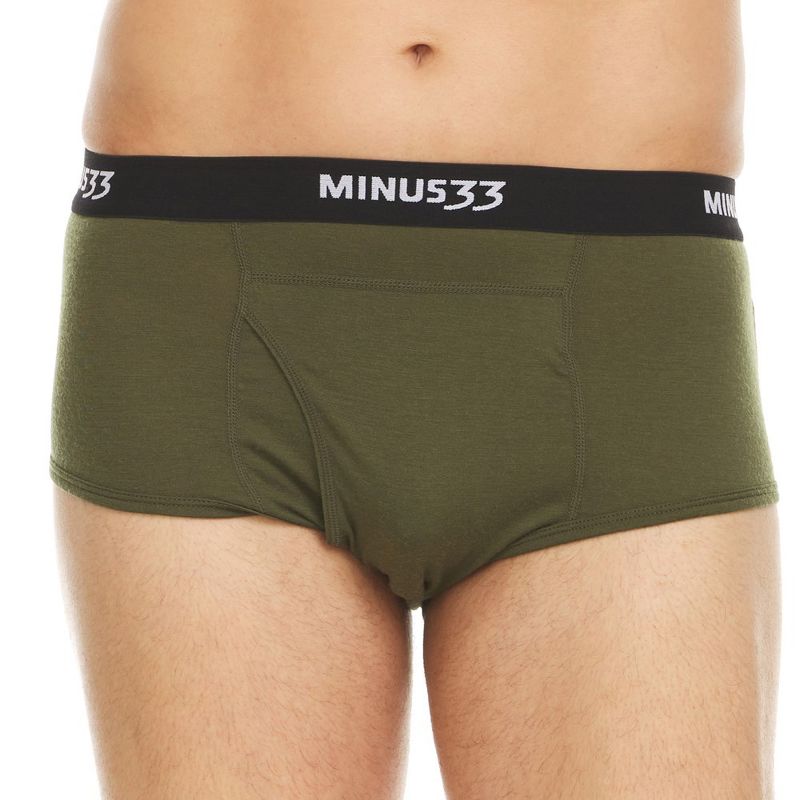Minus33 Merino Wool Micro Weight - Men's Wool Briefs Woolverino Olive Drab Green S