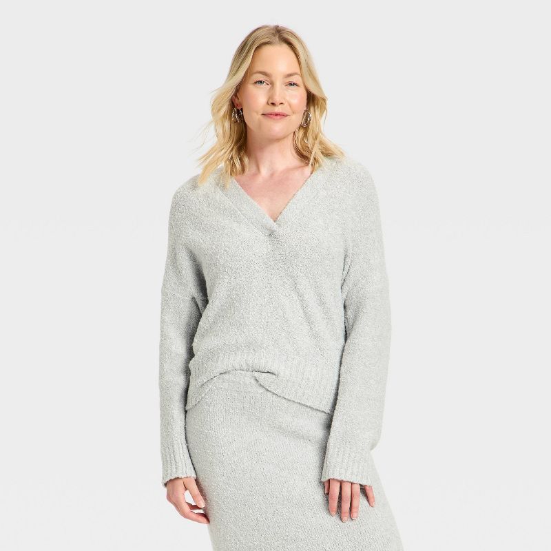 Women's Hooded Shawl Sweater - Universal Thread™ Light Gray S