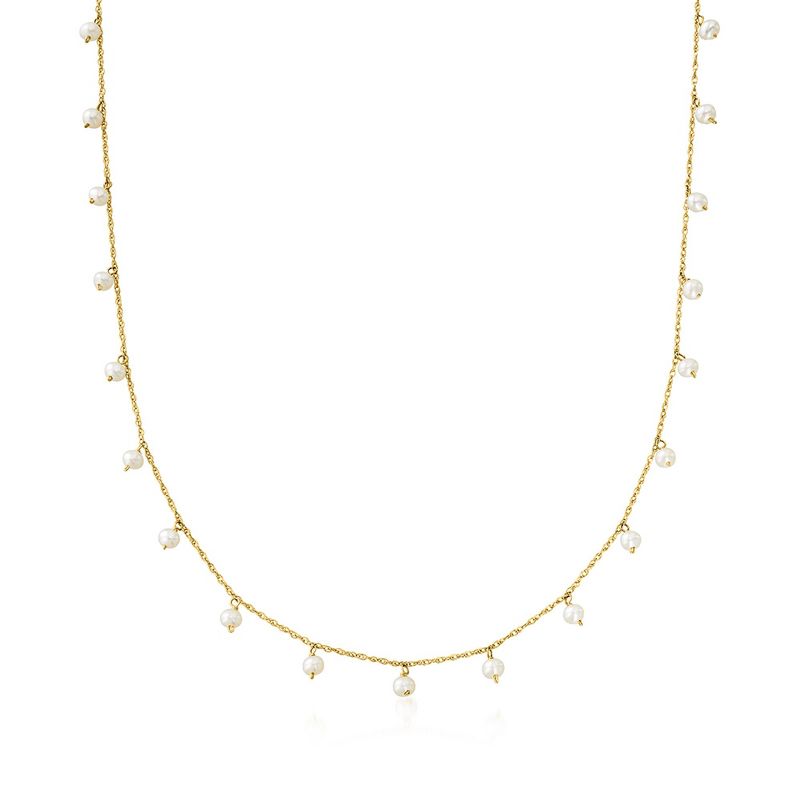 Pure Collection by Ross-Simons 2.5-3mm Cultured Pearl Necklace in 14kt Yellow Gold Size 16