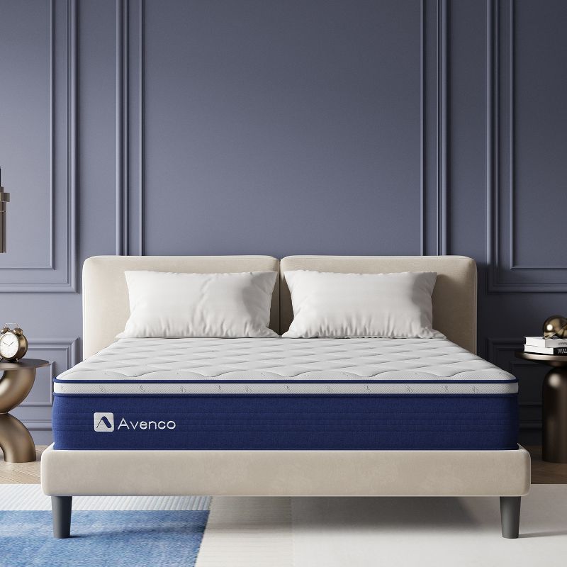 Avenco 10-in Medium Queen Hybrid Memory Foam/Coil Blend Mattress in a Box