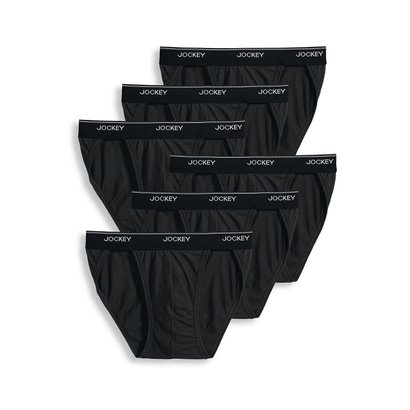 Jockey Men's Elance String Bikini - 6 Pack XL Black