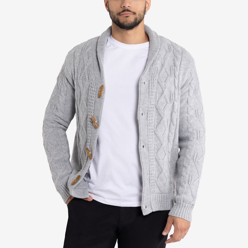 X RAY Mens Cardigan Sweater in LIGHT GREY Size 5X Large