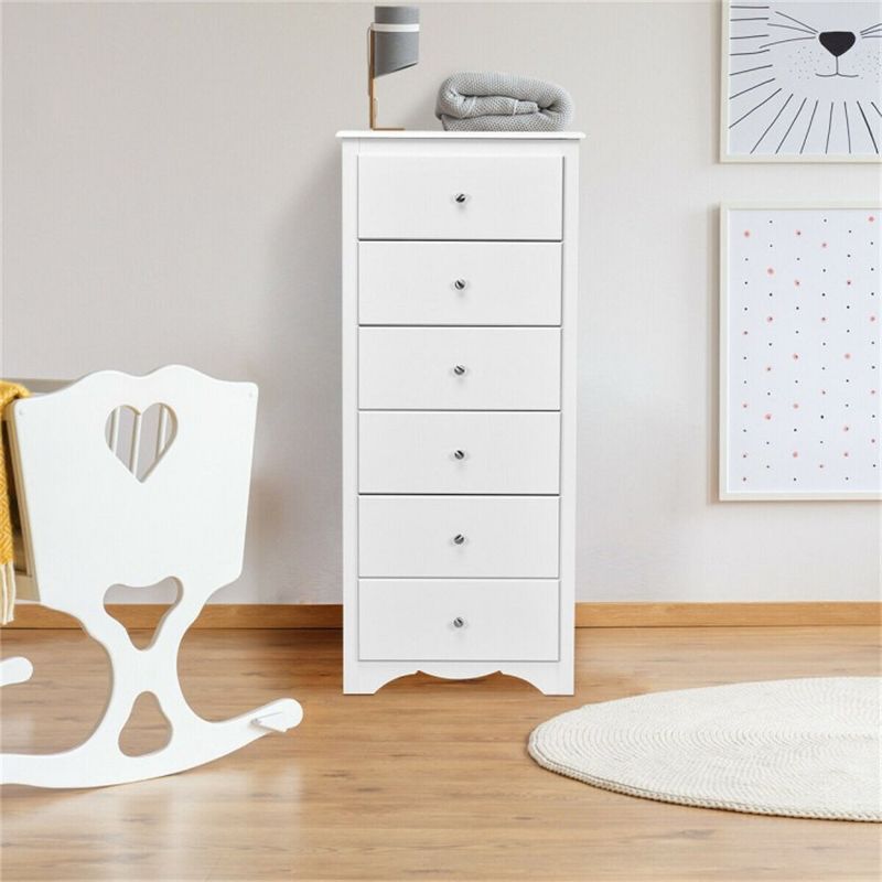 MOEPISY 6 Drawers Chest Dresser Clothes Storage Bedroom Furniture Cabinet, white
