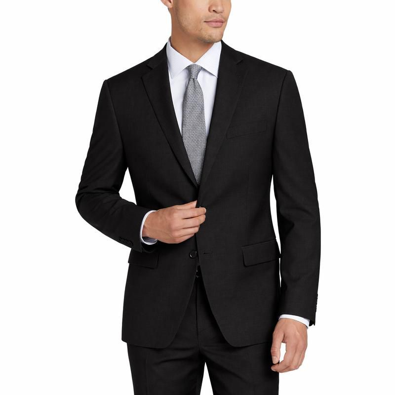 Adam Baker Men's 23851 Extreme Slim Fit Wool Suit Jacket | Luxury Wool Blazer/Sport Coat for Men - Black - 36R