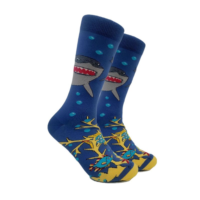Magnificent Shark Socks (Men's Sizes, Adult Large) from the Sock Panda