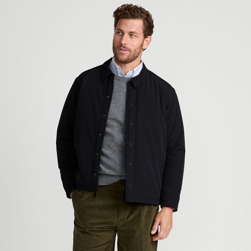 Lands' End Men's Insulated Commuter Shirt Jacket - Large - Black