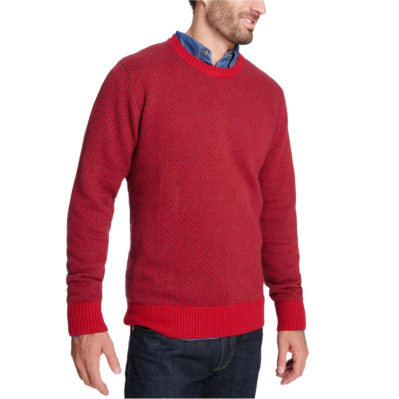 Weatherproof Mens Dot Pullover Sweater, red, XX-Large
