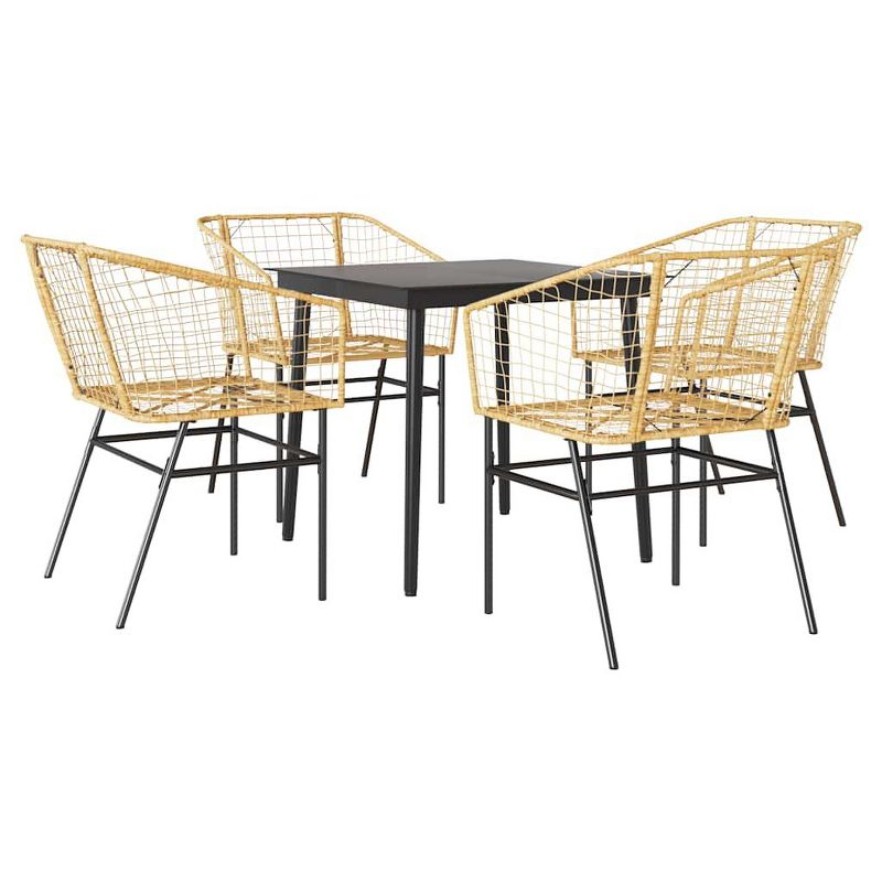 vidaXL Garden Dining Set Black, Brown