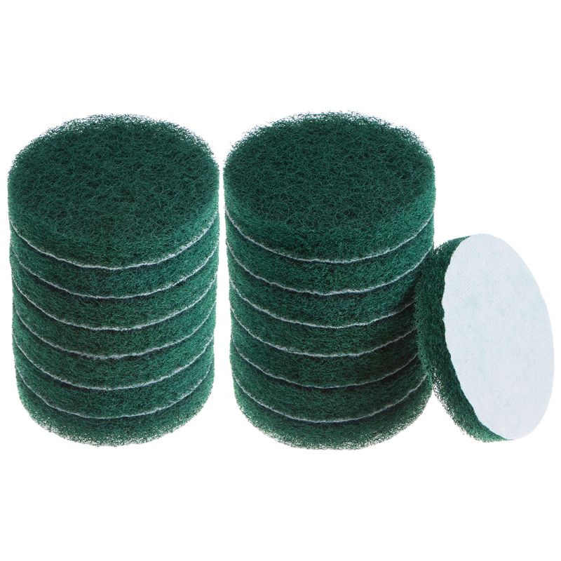 Unique Bargains Drill Cleaning Tools and Accessories Power Brush Tile Scrubber Scouring Pads 15 Pcs Green 150-240 Grit