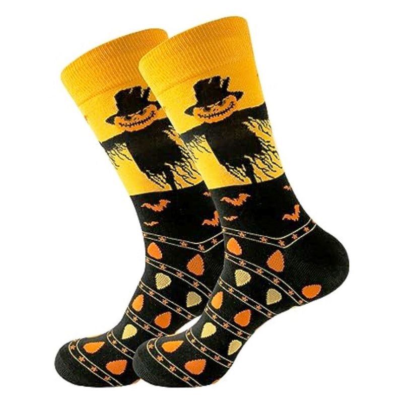 Scarecrow Socks from the Sock Panda - Great for Halloween (Men's Sizes, Adult Large)