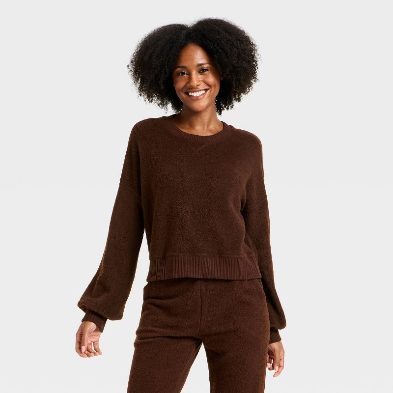 Women's Teddy Pullover Sweatshirt - Auden™ Brown M