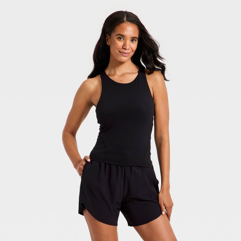 Women's Super Flex High Neck Racerback Support Tank Top - All In Motion™ Blank M
