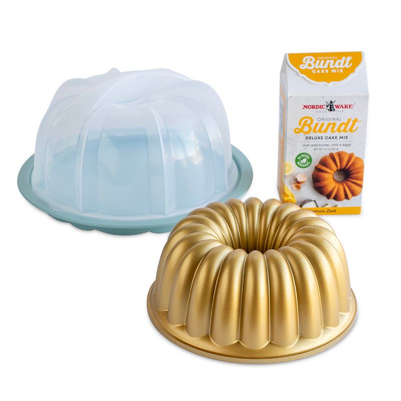 Nordic Ware Elegant Party Bundt® Pan, Translucent Bundt Cake and Lemon Cake Mix