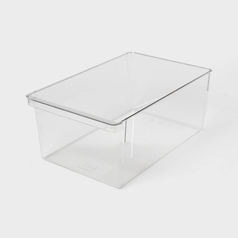 Large Wide Fridge and Pantry Organizer Bin - Brightroom™: Clear Freezer-Safe Storage, 14.5"x9.14"x6"