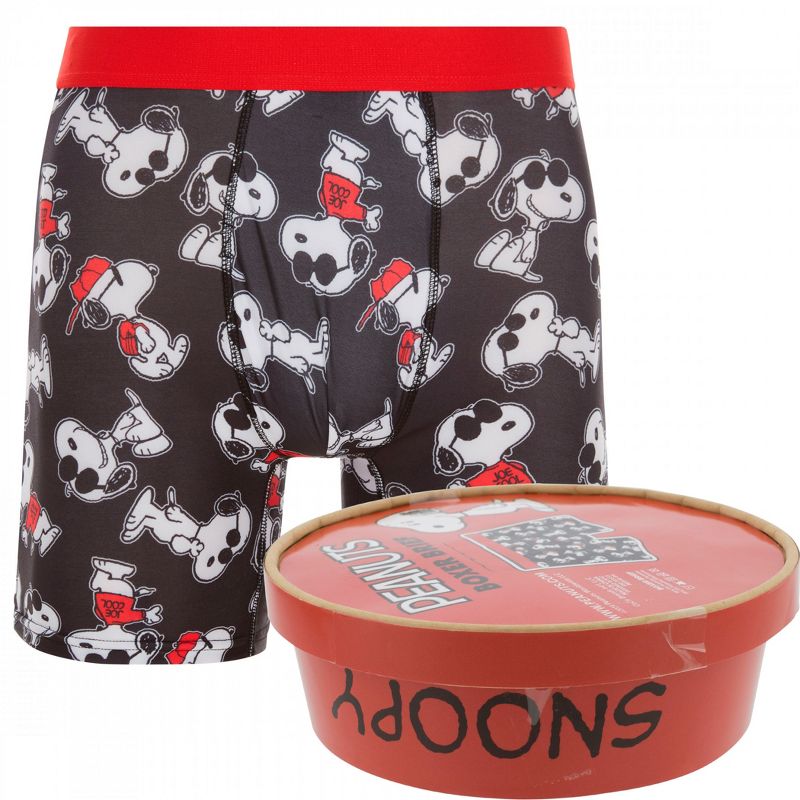 Mens Snoopy Joe Cool Boxer Briefs in Dog Bowl Packaging - Medium (32-34)