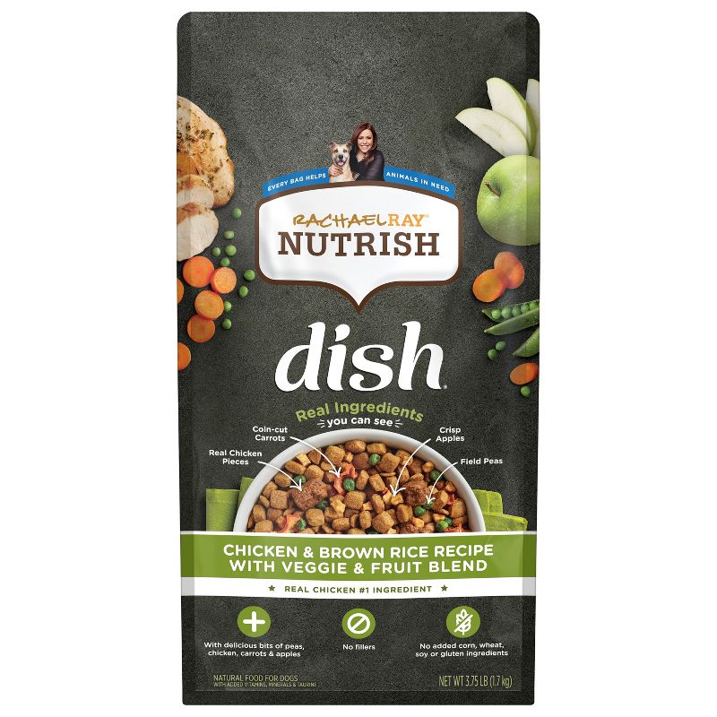Nutrish Dish Chicken and Brown Rice Recipe with Vegetables and Fruit Blend Dry Dog Food - 3.75lbs
