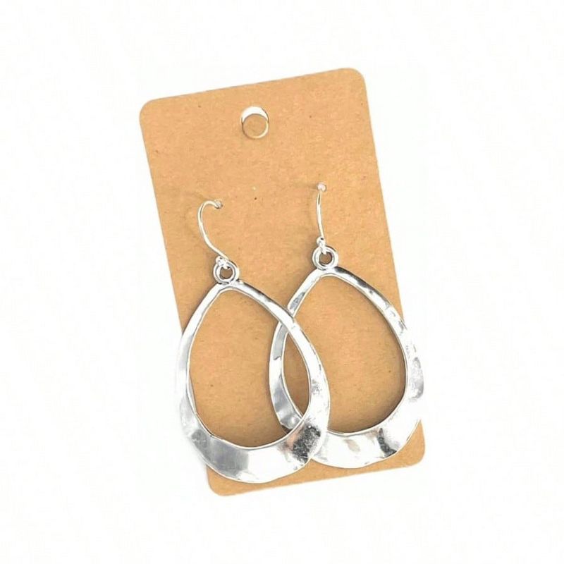Large Teardrop Hoop Sterling Silver Statement Earrings Minimalist Style. silver Standard