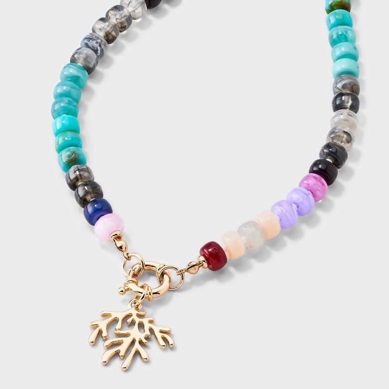 Beaded Pendant Necklace - Universal Thread™ Gold/Multi