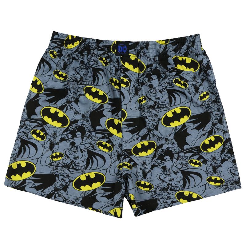 Intimo DC Comics Batman Boxer Shorts Men's Action Poses Logo AOP Underwear (L) Grey