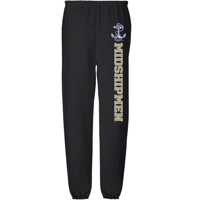 Men's Campus Lab Us Naval Academy Officially Licensed Apparel - Collegiate Name Jogger Sweatpants Black Medium