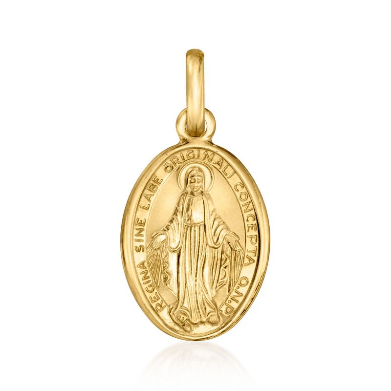 Ross-Simons Italian 18kt Yellow Gold Miraculous Medal Pendant Size 1.00