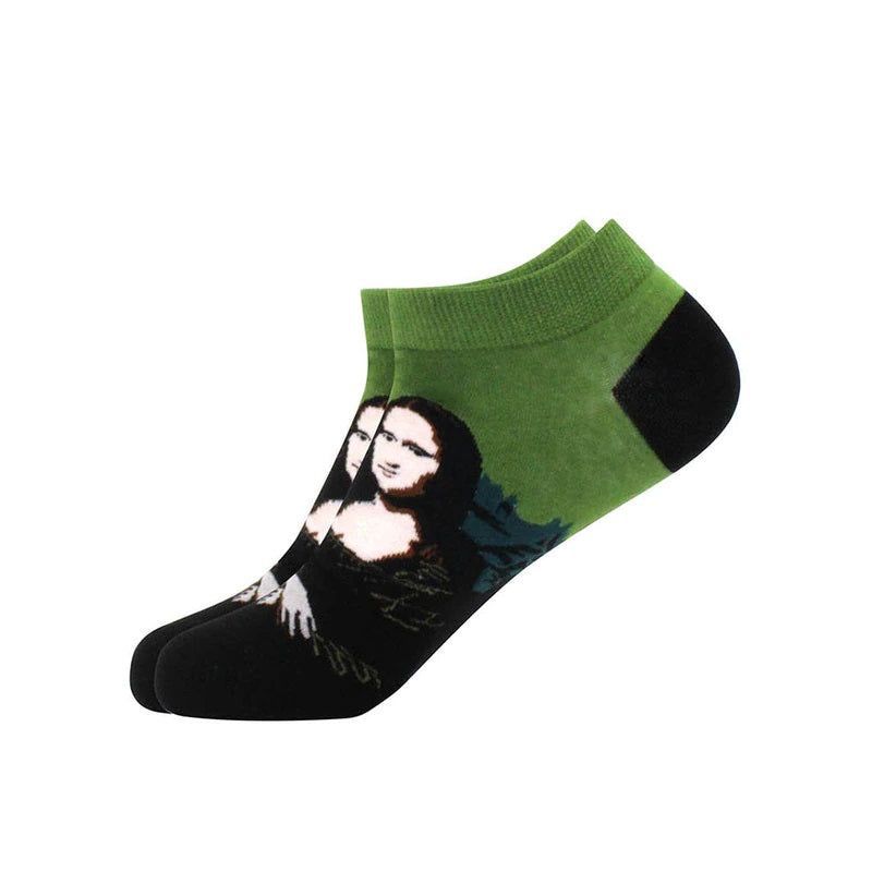Da Vinci's Mona Lisa Famous Art Ankle Socks from the Sock Panda (Men's Sizes, Adult Large)